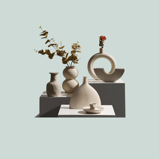 Candle & Flower Ceramic Vase